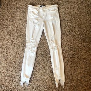 Express White Distressed Jeans
